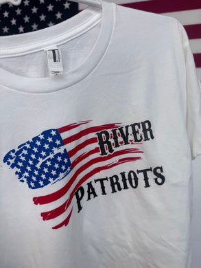 River Patriots White Crop Tee