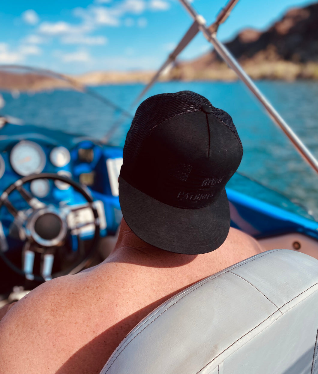 Black on Black Flag Trucker Hat