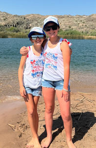 Pretty Little Patriot Girls Flowy Tank