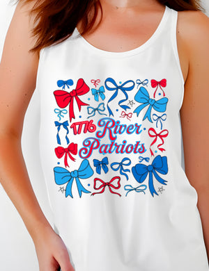 Pretty Little Patriot Girls Flowy Tank