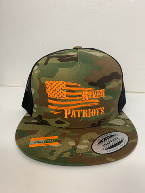 Camo trucker with Orange Flag Logo