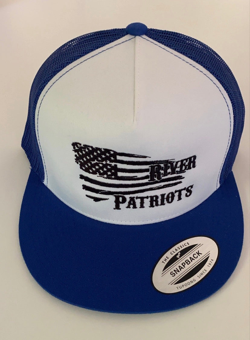 White and Blue Trucker Hat